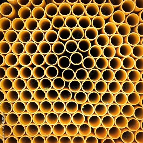 Yellow plastic pipe