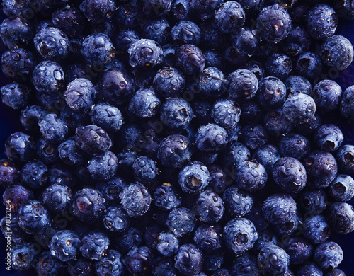 blueberries shot from top down view