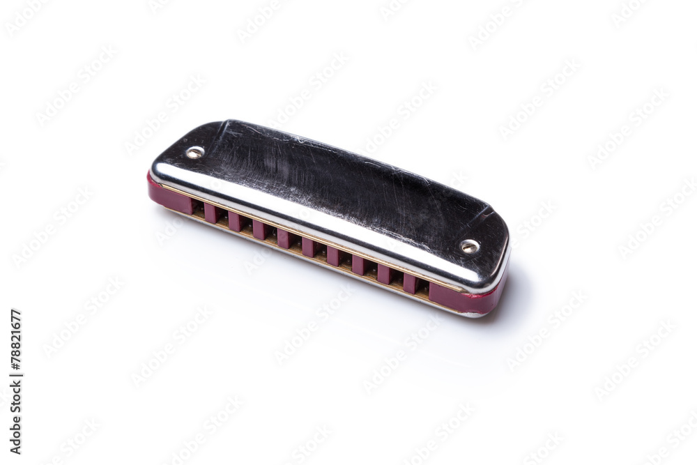 Harmonica isolated on white background Harmonica isolated on white background