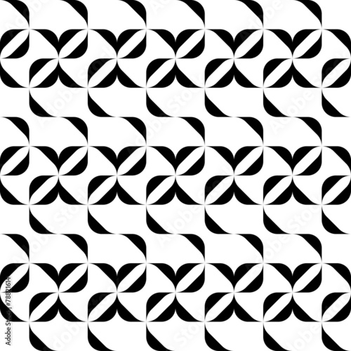 Black and white seamless pattern, abstract background.