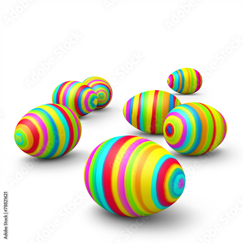 Ostereier, Ostern, Eier, bemalt, bunt, farbig, 3D, Easter Eggs