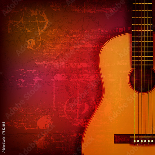 abstract grunge piano background with acoustic guitar