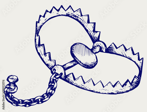 Bear trap. Doodle style