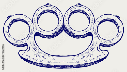 Brass knuckles. Doodle style
