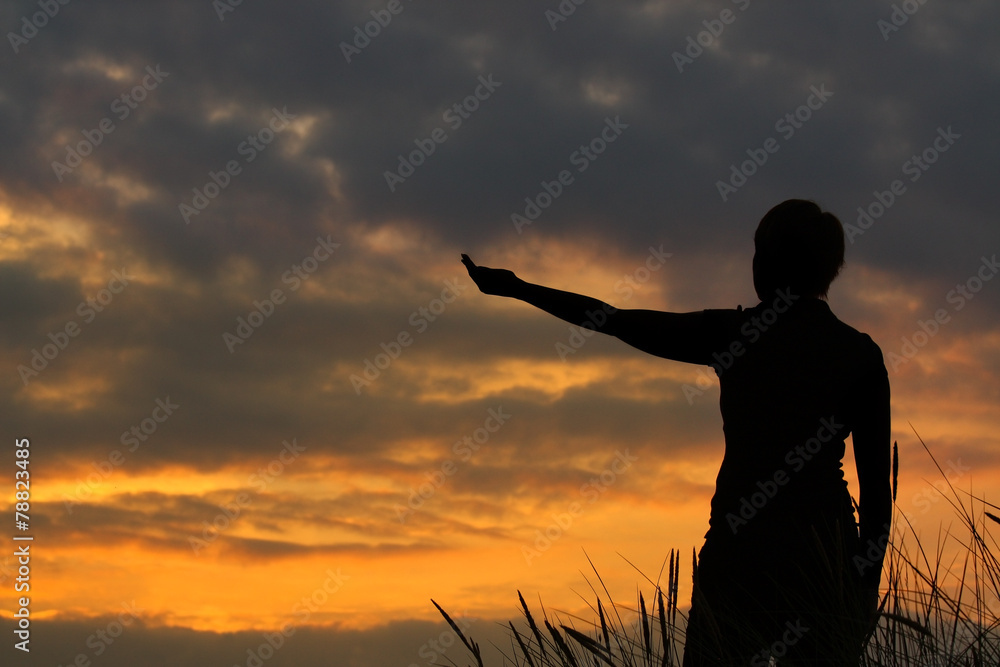 woman stretching out her arm