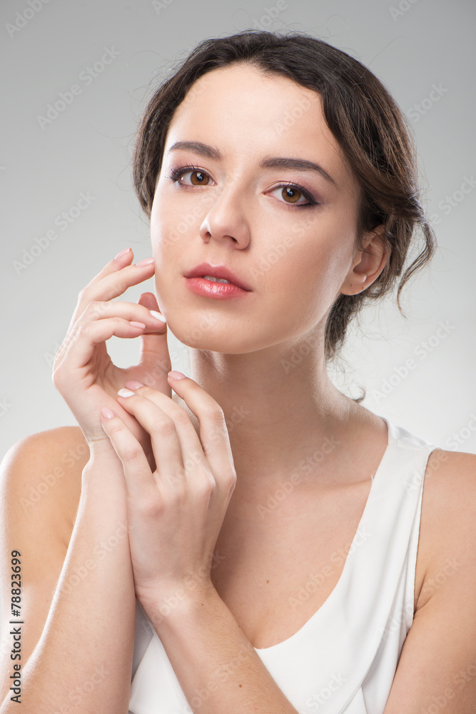 Woman with perfect skin. She looking natural and fresh Woman with perfect skin. She looking natural and fresh