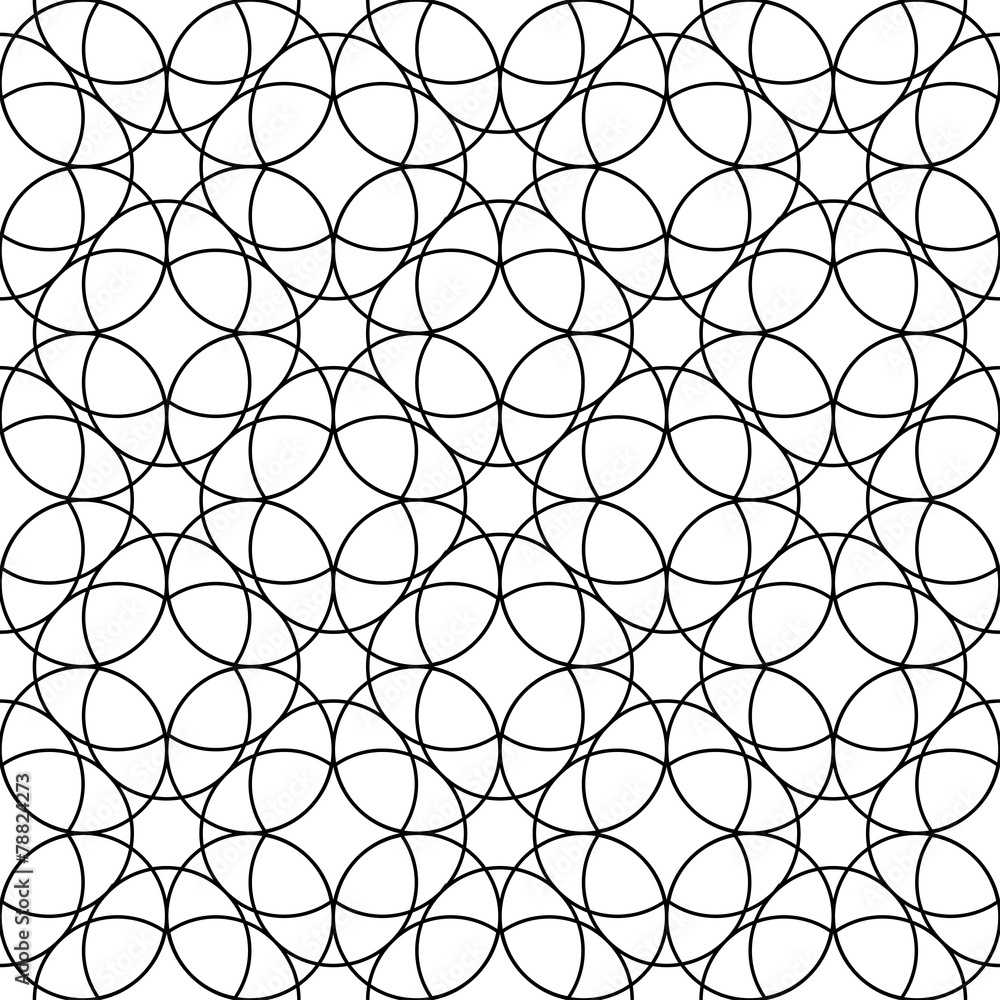 Fototapeta premium Black and white geometric seamless pattern with line.