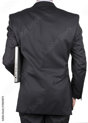 Back of a man in a business suit