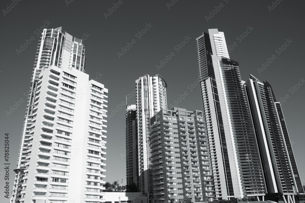 Fototapeta premium Gold Coast, Australia. Black and white.
