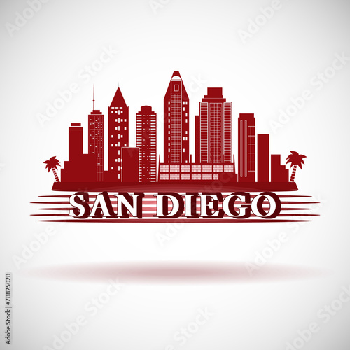 San Diego skyline. City silhouette