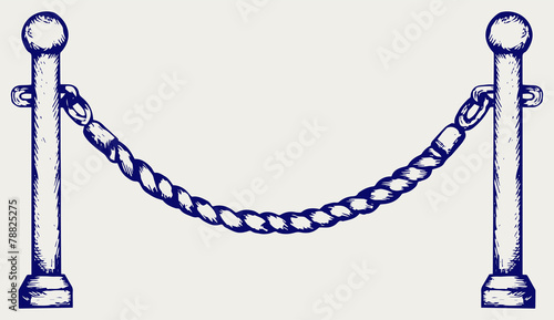 Barrier rope. Doodle style
