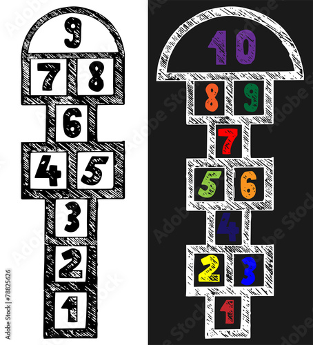 Hopscotch. Doodle style