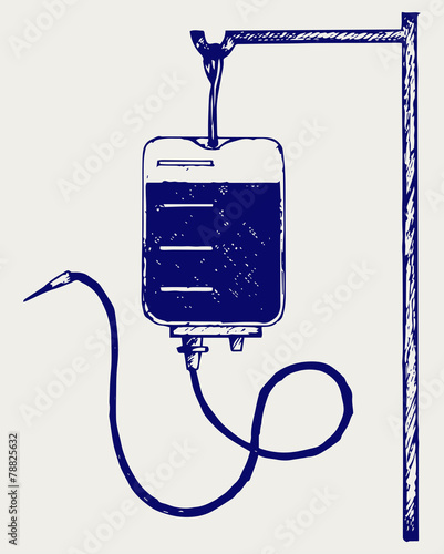 Blood bag. Doodle style