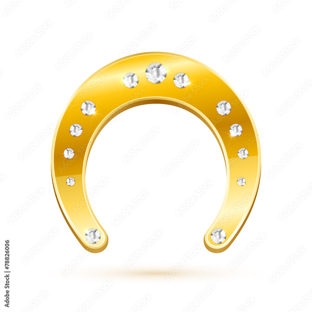 Golden horseshoe with diamonds Golden horseshoe with diamonds
