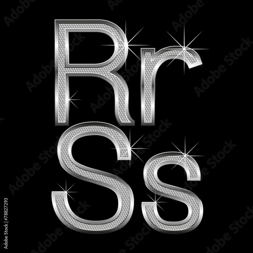 metall diamond letters and numbers big and small