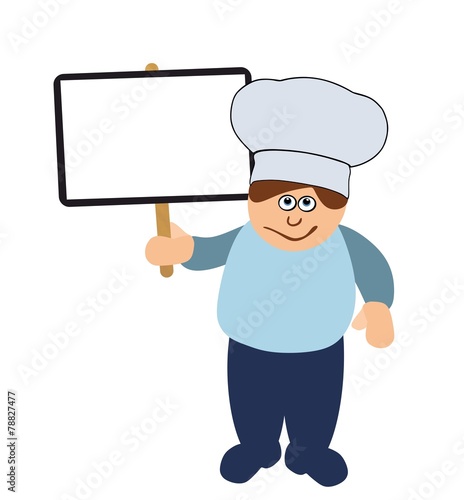 Chef holding blank signboard