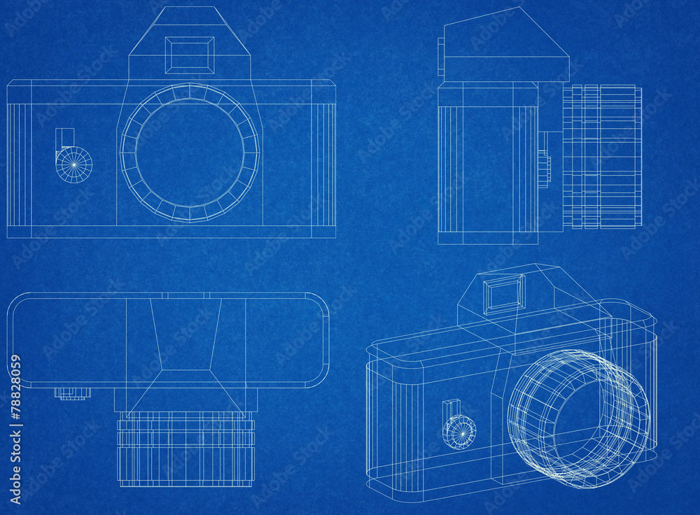 Camera Blueprint Illustration Stock | Adobe Stock