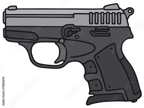 Hand drawing of a small handgun