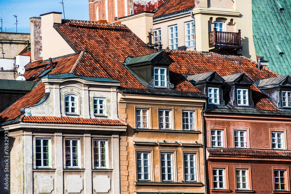Fototapeta premium building and the roof in the center of Warsaw