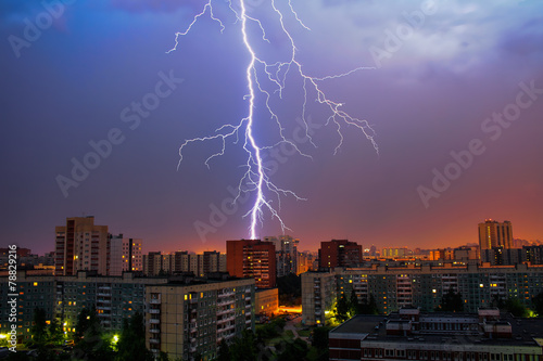 Thunderstorm in the city