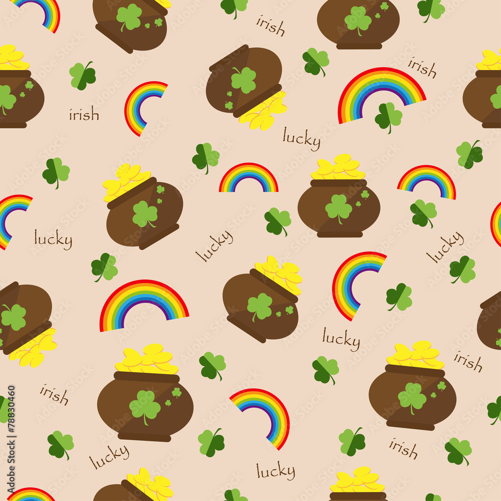 Seamless pattern Vector green clover background for St. Patrick Seamless pattern Vector green clover background for St. Patrick