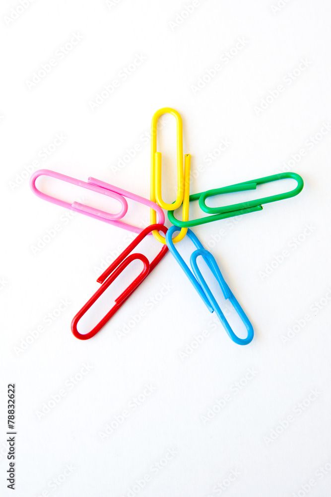 variety of colorful paper clips on white background variety of colorful paper clips on white background