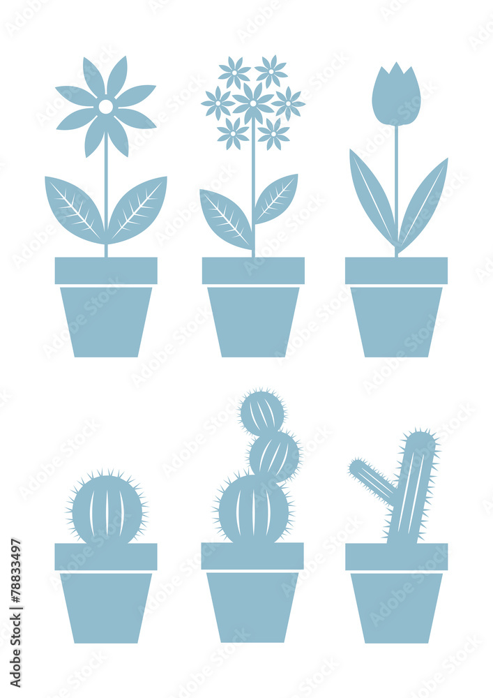 Flower icons on white background Flower icons on white background