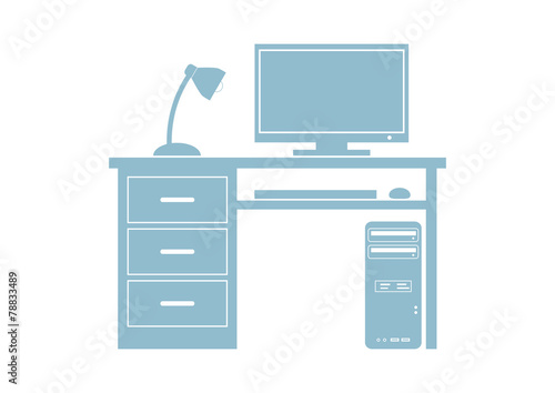 Computer vector icon on white background