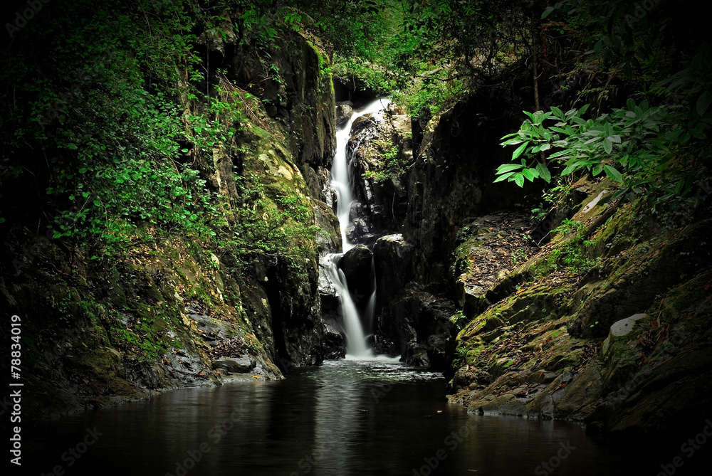 Waterfall with blue stream in the nature Thailand forest Waterfall with blue stream in the nature Thailand forest
