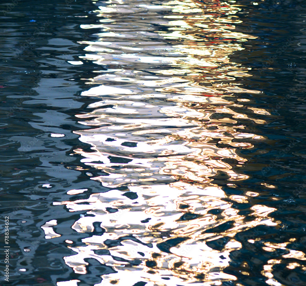Colorful lights in water reflection