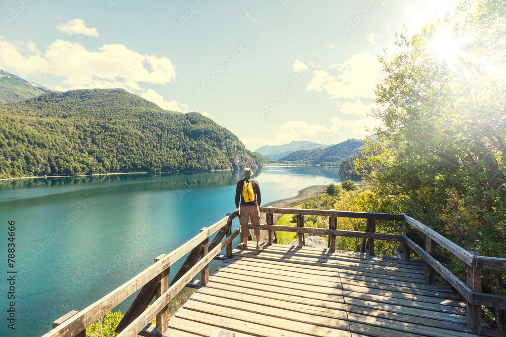 Obraz premium Man on the lake