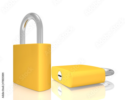 Padlock isolated on white background