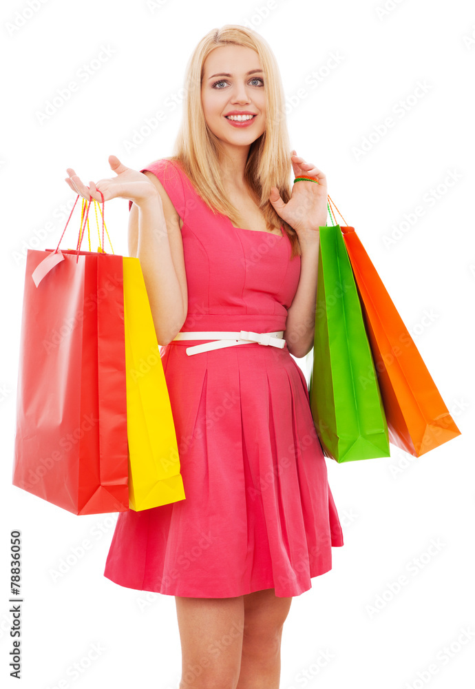 Young beautiful woman with shopping bags Young beautiful woman with shopping bags