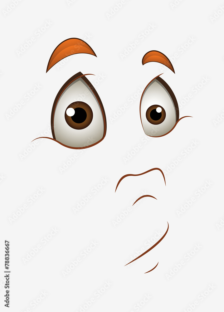 Scared Cartoon Face Expression Scared Cartoon Face Expression