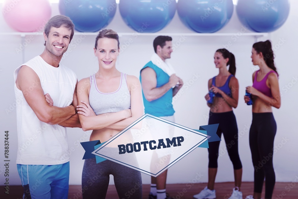 The word bootcamp and smiling couple
