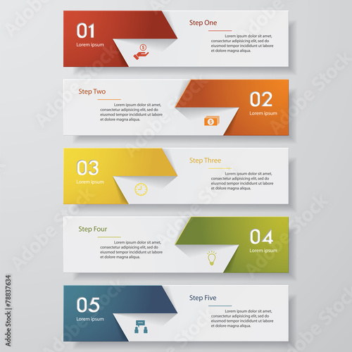 Design clean number banners template. Vector.