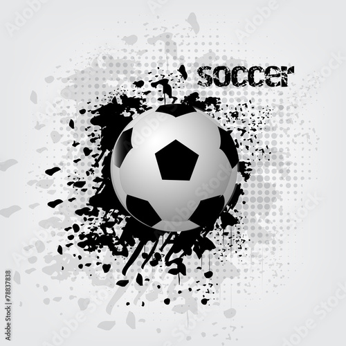 Soccer ball vector illustration with grunge effect