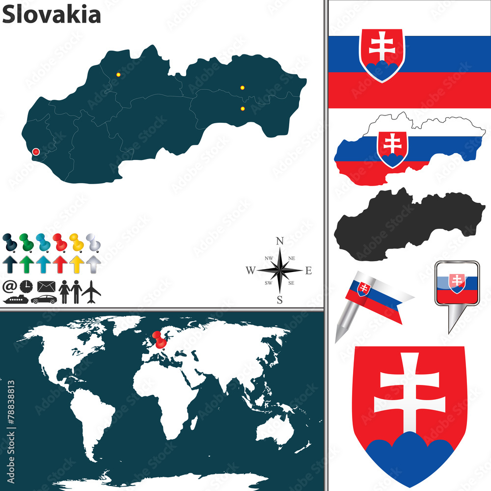 Fototapeta premium Map of Slovakia