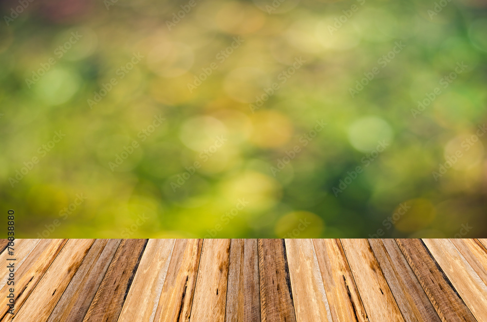 wooden pattern mix with bokeh background