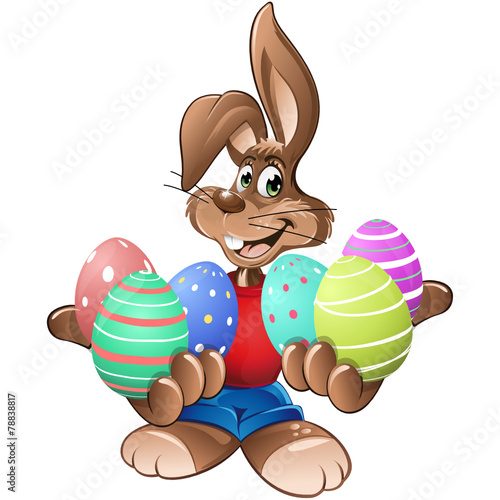 easter bunny with eggs