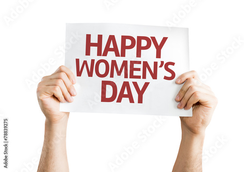 Happy Women's Day card isolated on white background