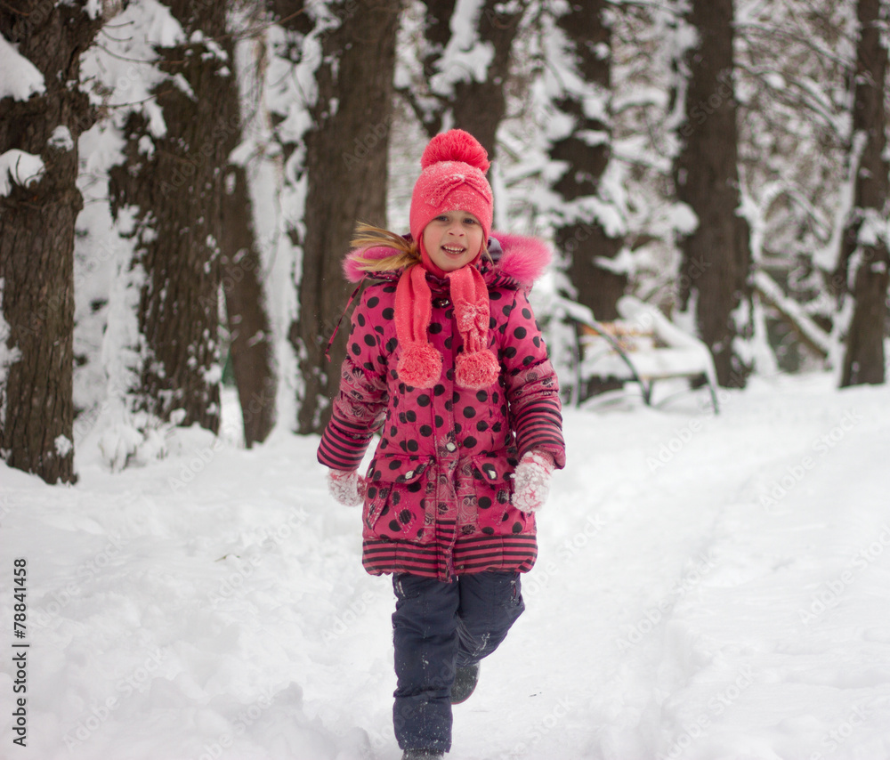 Little girl in winter
