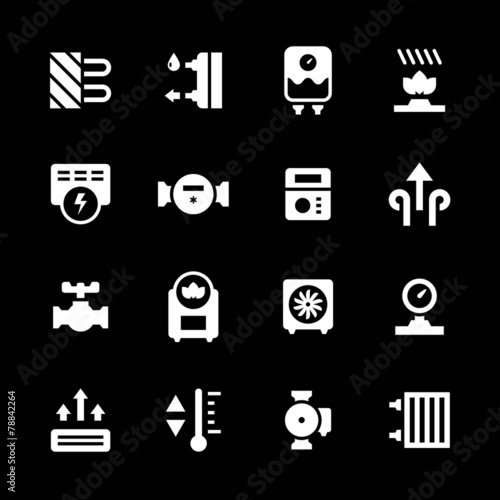 Set icons of heating
