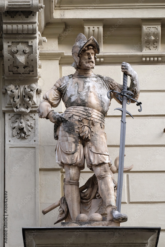 Austrian soldiers on the portal of City Hall. Graz, Austria Austrian soldiers on the portal of City Hall. Graz, Austria