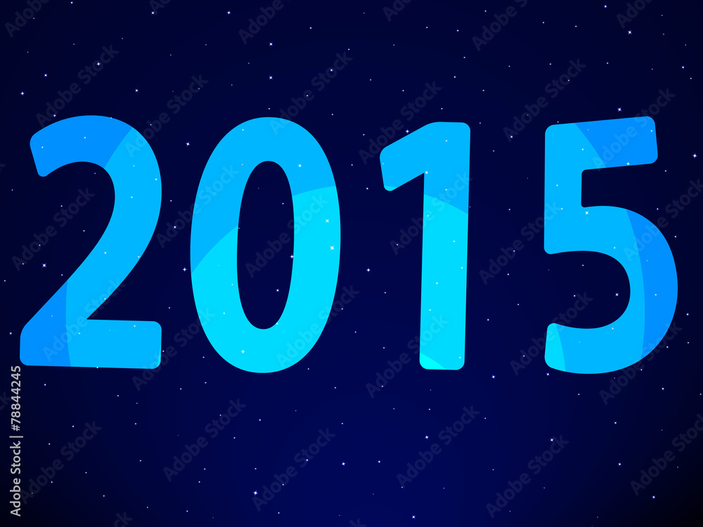 New year 2015 on starry sky New year 2015 on starry sky