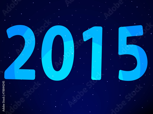 New year 2015 on starry sky