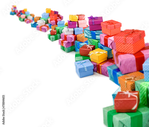 colorful gift boxes on a white background