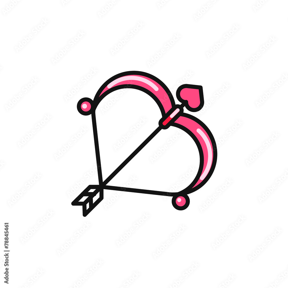 valentine day Cupid bow and arrow flat icon valentine day Cupid bow and arrow flat icon