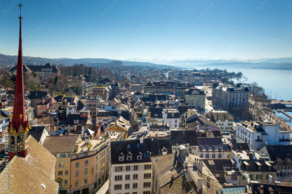 Obraz premium Zürich und See