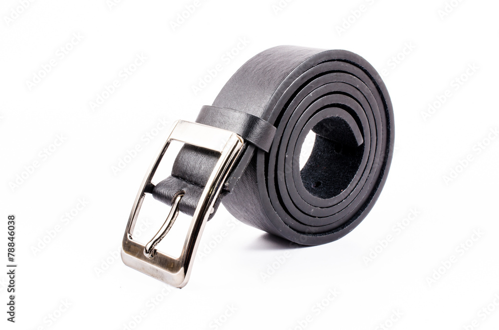 black leather belt isolated on white background black leather belt isolated on white background